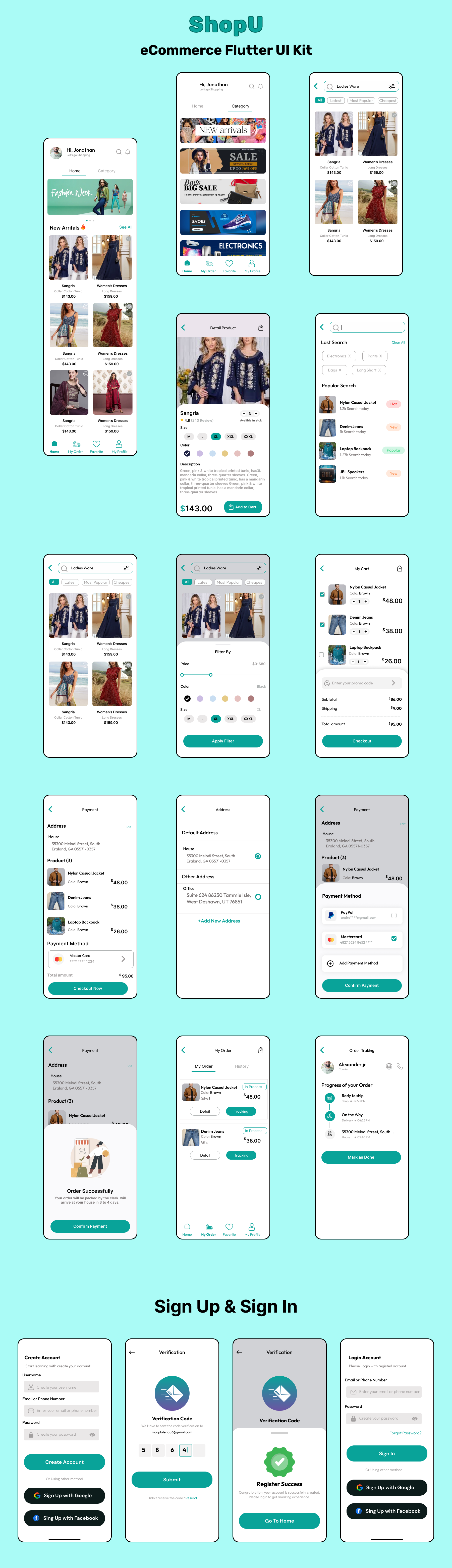 ShopU Ecommerce App | iOS/Android - Flutter UI Kit - 2